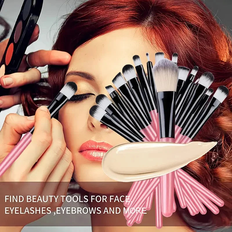 Ensemble 20 Pinceaux de Maquillage Synthétiques